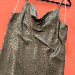 New. Shiny Green Chite Print Blouse. Size Small.